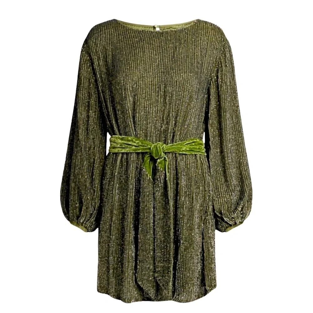 Retrofete Grace Green Sequin Dress Size XS